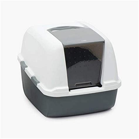 Blue litter box with Catit magic system